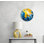 Abstrait horloge murale bleu jaune, art moderne en verre trempé, grande montre ronde, décor de marbre fluide coloré, montre à chiffres romains unique