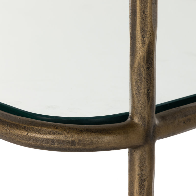 Swinton Etagere Bookcase, Hammered Aged Brass