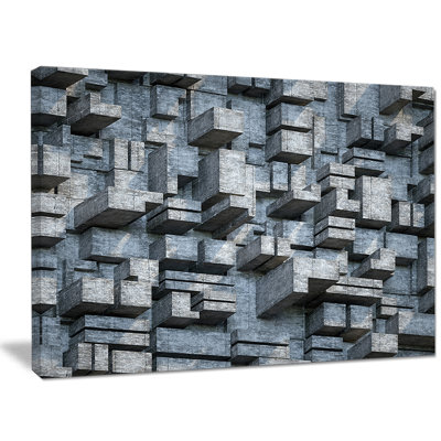 « black abstract geometric background », reproduction d’impression sur toile tendue