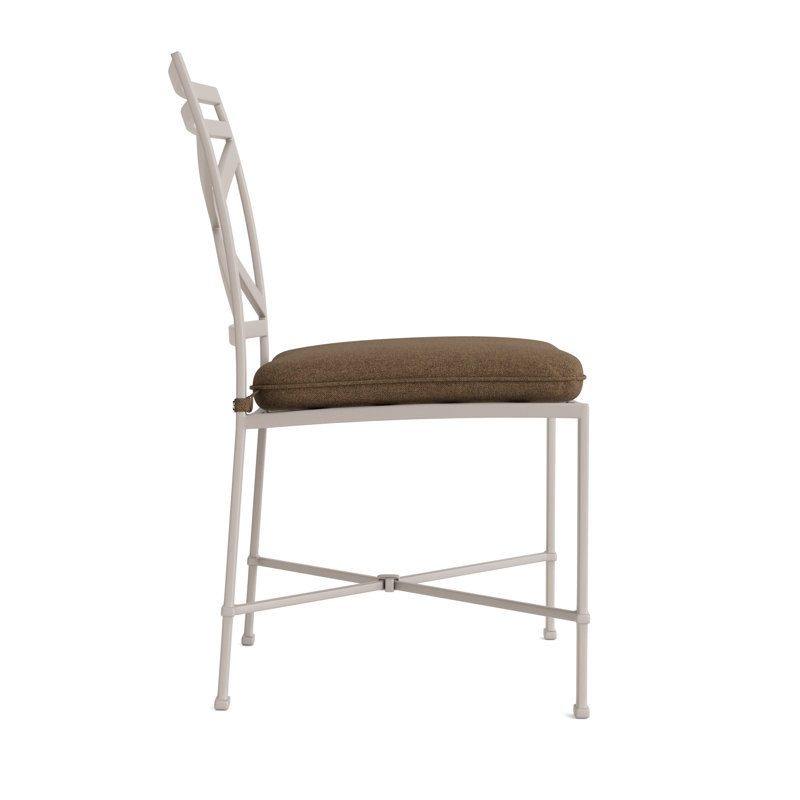 Venetian Outdoor Dining Side Chair, Brown, Fusion Moccasian, Dove Smooth