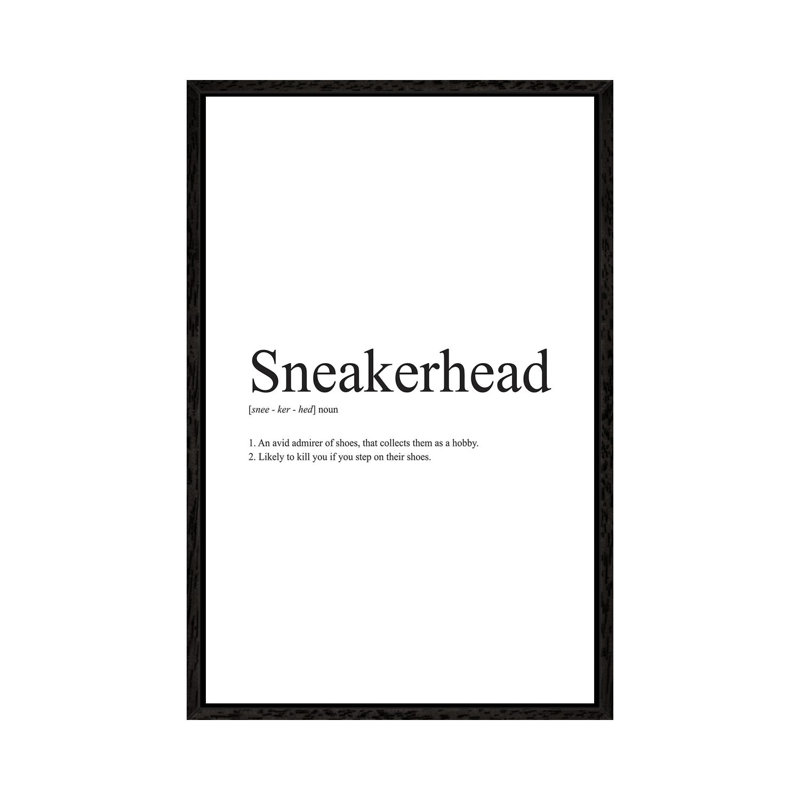 Sneakerhead Definition by Avesix - Print on Canvas, Black Framed, 152.4cm H x 101.6cm W x 3.81cm D