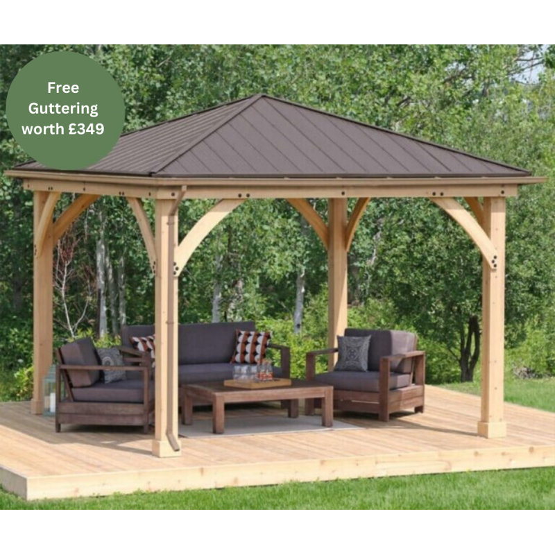 Hardtop Gazebo, 292cm H x 365.76cm W x 144cm D