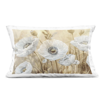 Coussin White Poppies