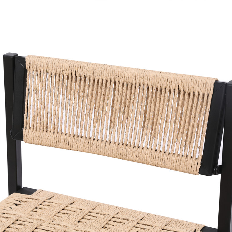 Tabourets de salle à manger - de 2, corde de papier tissé, structure de comptoir de cuisine fonctionnelle