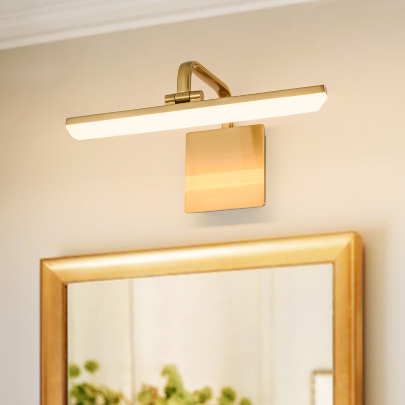Barre de salle de bain à DEL Mekesha, 3000 K à 6000 K, Brass Gold, H 5,1 po x l 15 po x P 8,3 po