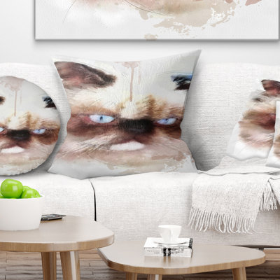 Croquis de chat Angry Brown Watercolor - animal imprimé