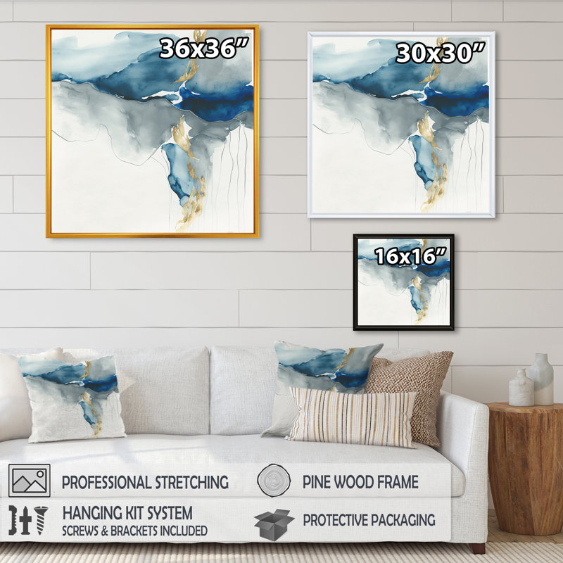 «Sunshine Through The Clouds III», reproduction sur toile, L 16 po x H 16 po, Toile avec cadre flottant noir