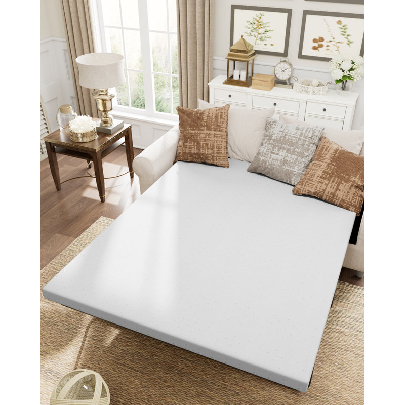  Mattress Topper for Sleeper Sofa and Couch Bed, 4 Inch Twin Size Sofa Bed Replacement Mattress with Ultra Soft Cover, Gray (Sofa NOT Included)