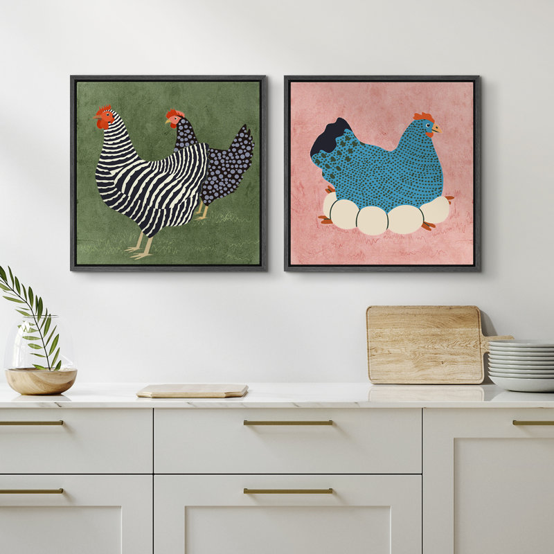 Abstrait, art mural mignon, ferme de poule, affiche, minimaliste, moderne, boho, art mural, salon, H 16 po x l 16 po