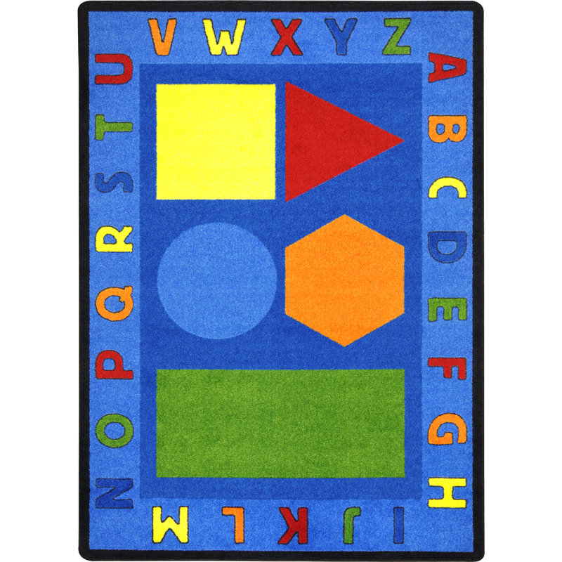 Kid Essentials Alphabet Shapes Area Rug, Rectangle 5'4" x 7'8"