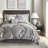 7 Piece Printed Comforter Set Grey