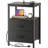Nightstand With Charging Station, Side Table With Fabric Drawers, End Table With Open Shelf, Bedside Table With USB Ports And Outlets, Night Stand For Bedroom, Black