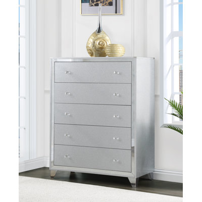 Caree 5 - Drawer 36.1'' W Chest in Silver -  Everly Quinn, 1E31EDDD4BAF47F9976CAF7765912394