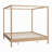 Solid Wood King Size Canopy Bed Frame Four Poster Platform Bed with Slats Support, No Box Spring Needed, Natural