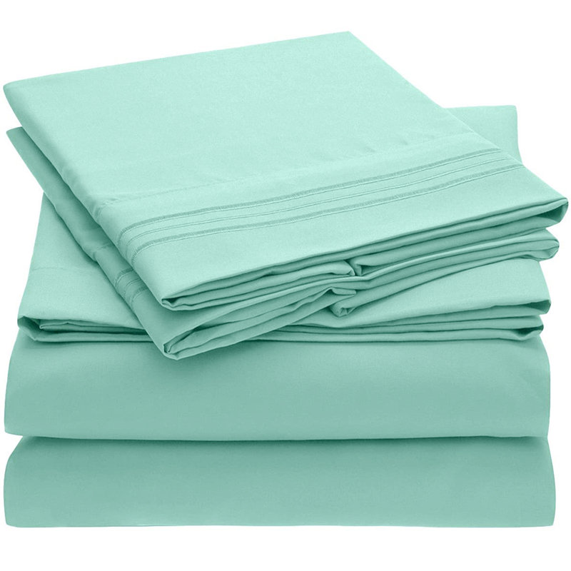 Microfiber Sheet Set, California King Sheet Set with 2 Pillowcases, Mint