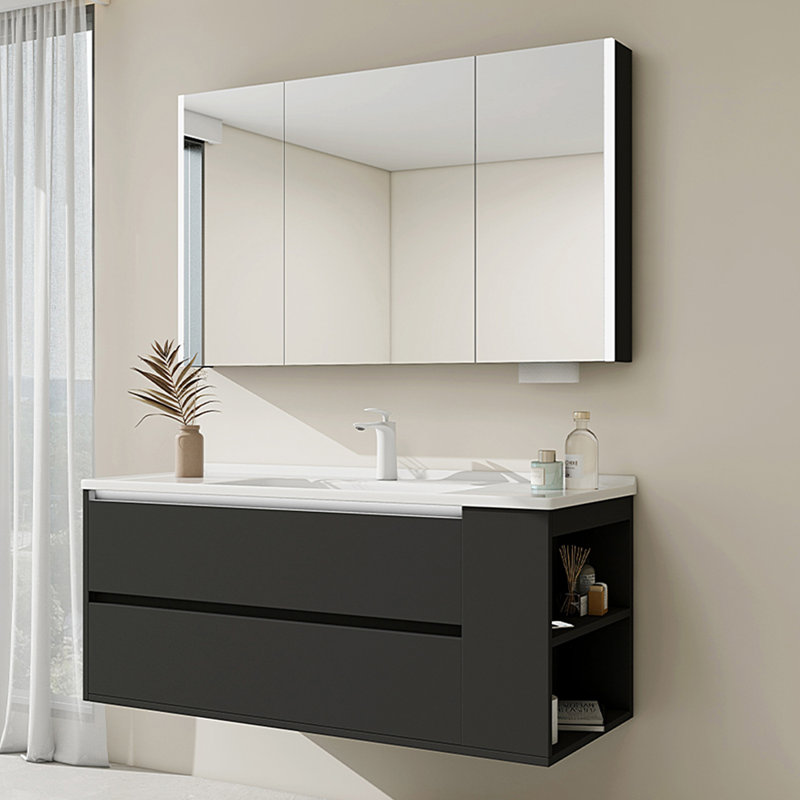 Armoire de salle de bain moderne et simple noire