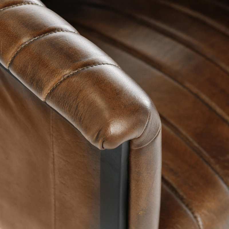 Seville Top Grain Leather Dining Chair In Brown