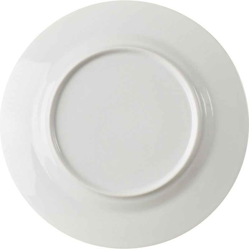 Assiette plate 10,25 po Bridgette, Blanc / doré