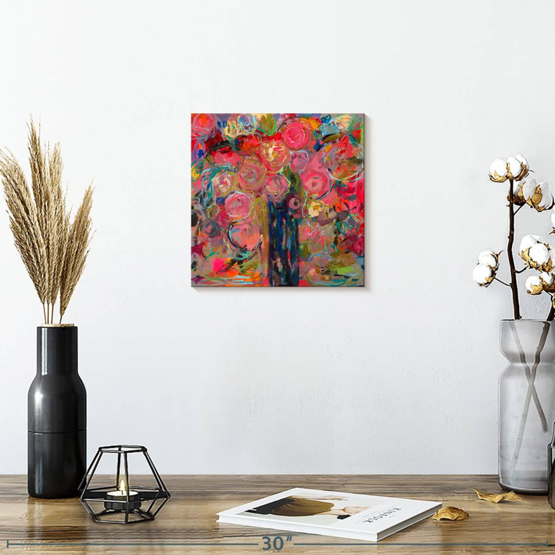 Impression florale sur toile, H 10 po x l 10 po x P 1,25 po