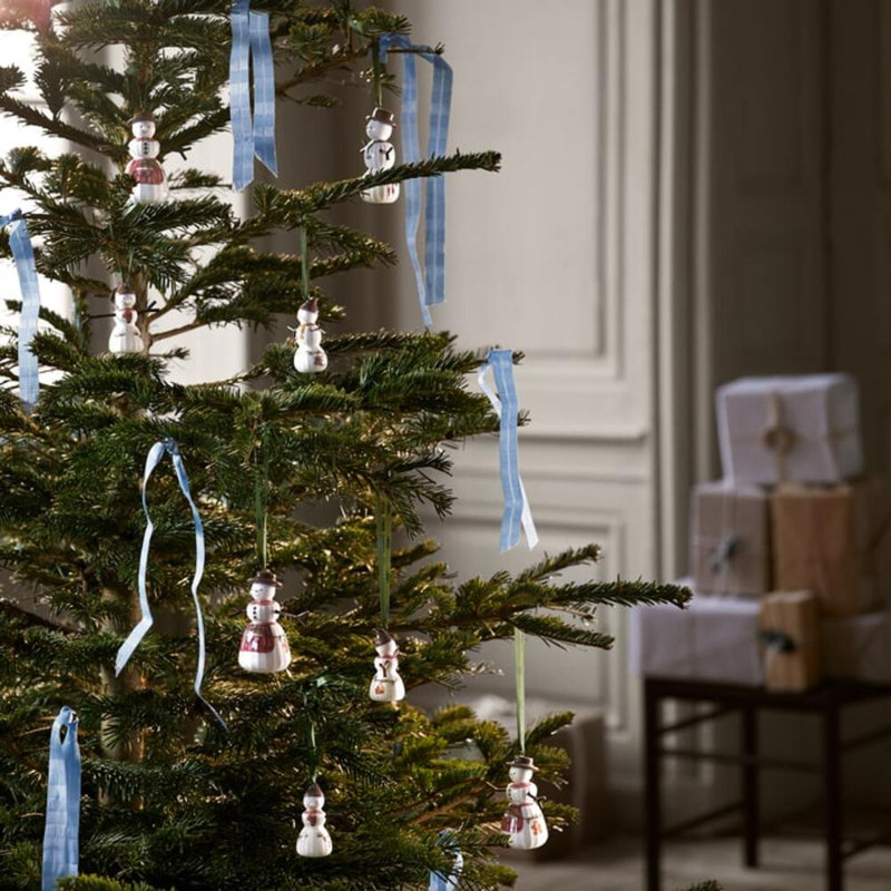 Hammershoi Christmas Snowwoman, Hanging H 3.5" White W. Deco