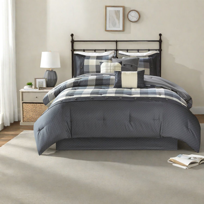 Ensembles de literie confortables en polyester grand confort de ferme gris pour la maison