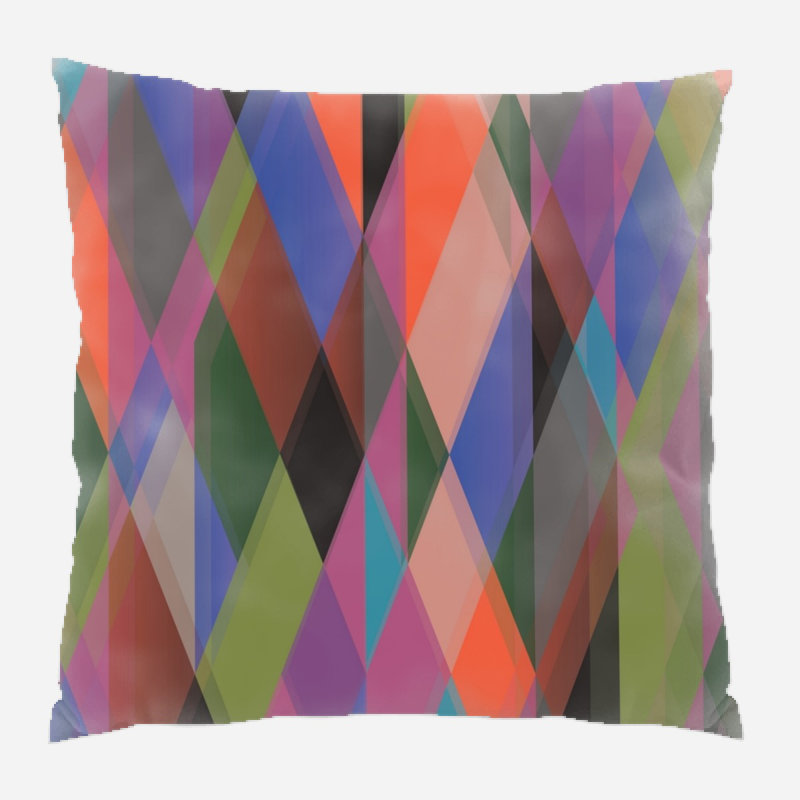 Geometric Microsuede Reversible Throw Pillow