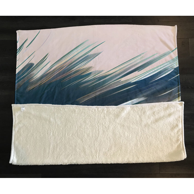 Throw Blanket, 68" W x 80" L, Abstract, Black/Blue/Green