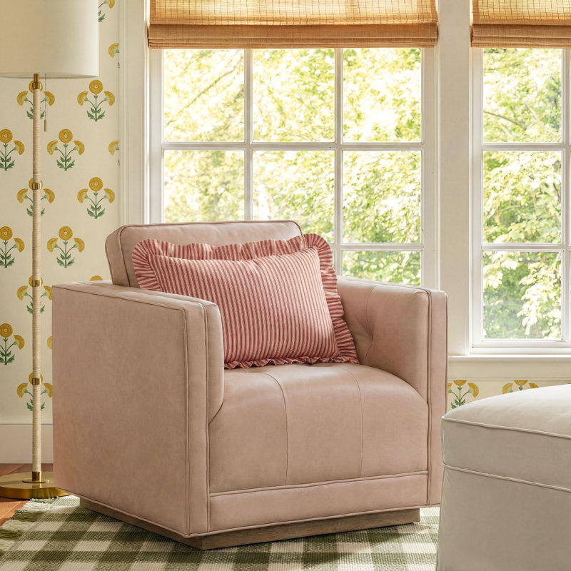 Calabrese Upholstered Swivel Accent Chair, Palermo Nude