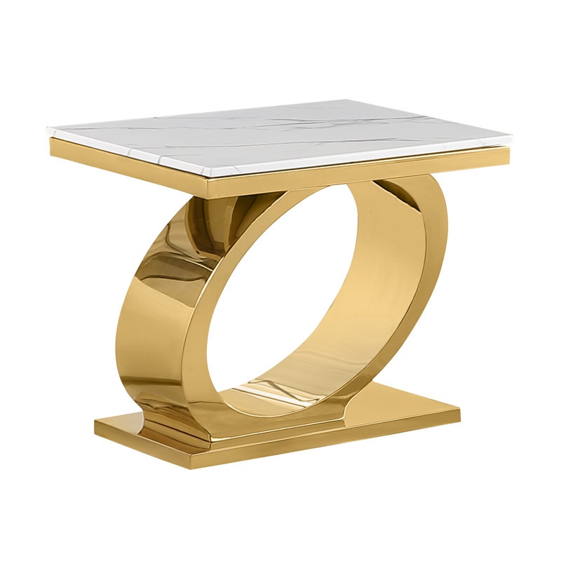 Table de bout à piédestal Folarin, Or