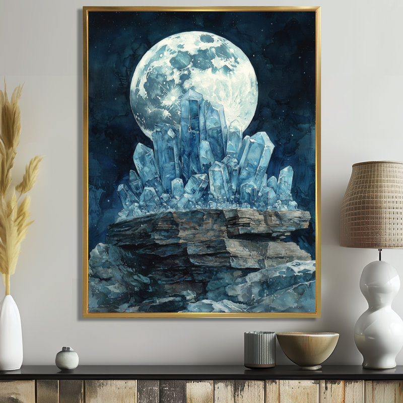 Impression sur toile de cristaux et de cristaux de la ville de Munman, H 40 po x l 30 po, Reproduction avec cadre flottant
