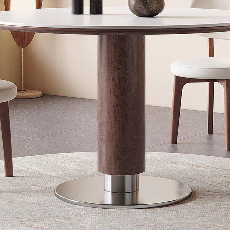 Table de salle à manger ronde de petite taille, Brun