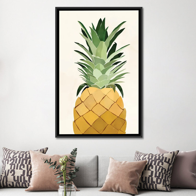 Pineapple Single par Bria Nicole - impression d'art graphique, Pas de tapis, Toile avec cadre noir