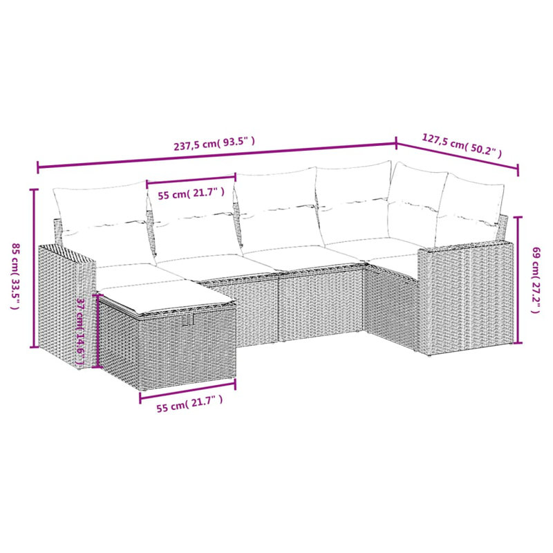 Ensemble de canapé de jardin extérieur, Teal