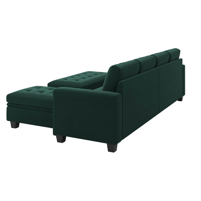 Canapé modulaire rembourré Shavera, Vert