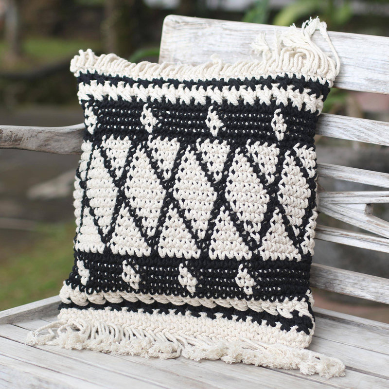 Housse de coussin en coton à motif géométrique Shadows