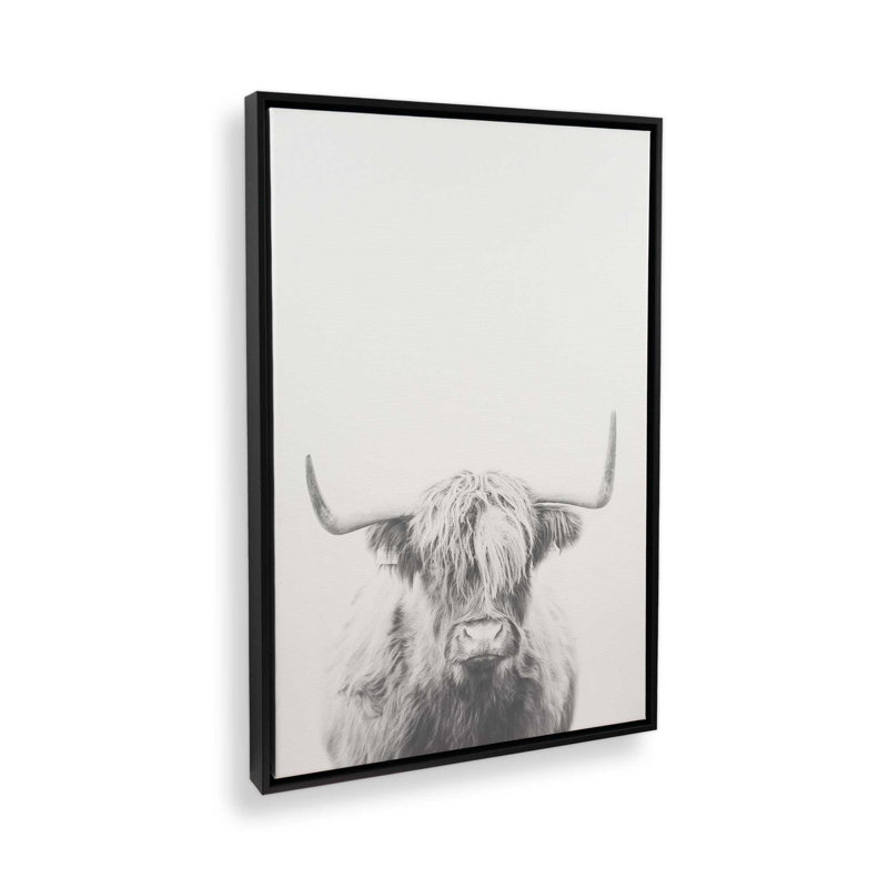 Impression sur toile Highland Spirit, Cadre flottant noir satiné, H 18,75 po x l 12,75 po x P 1,75 po