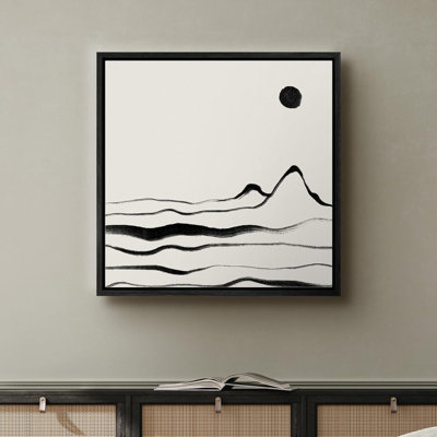 «Black Grey Paint Stroke Polygon Collage Abstract Shapes Modern Art Decorative Contemporary Minimal», reproduction d'art sur toile