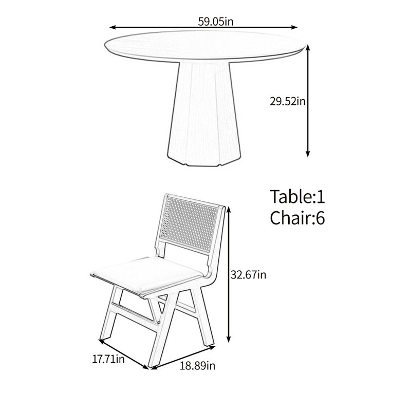 Ensemble de table Creative en bois massif