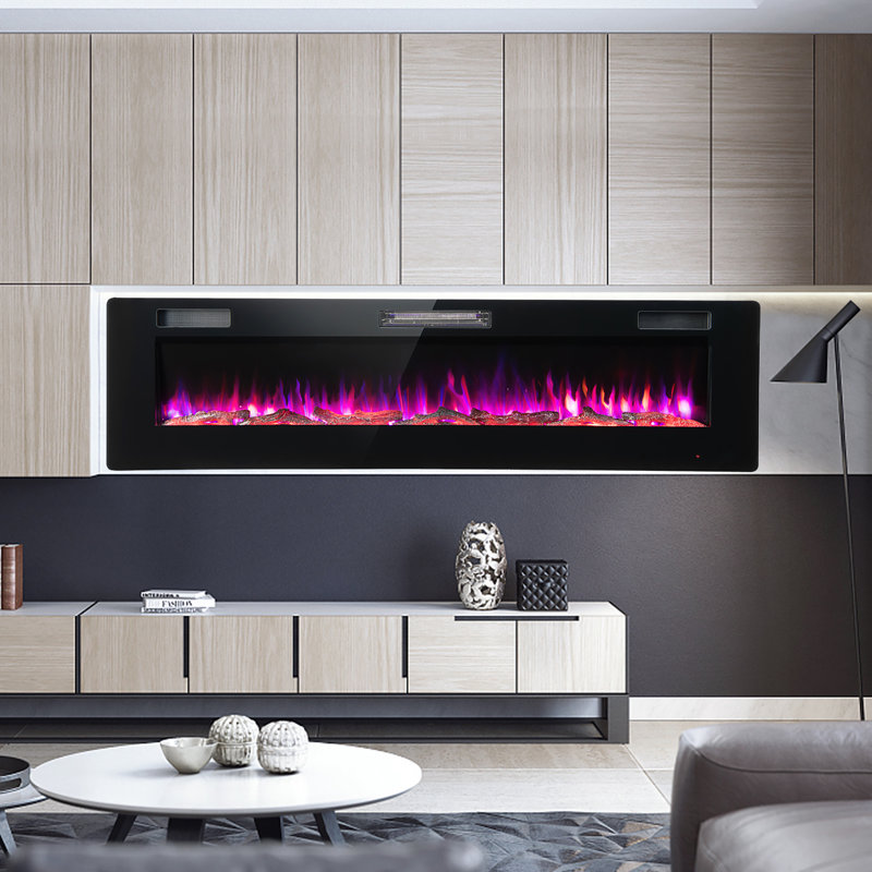 Cattalina 68'' W Black Electric Fireplace with 5100 BTU