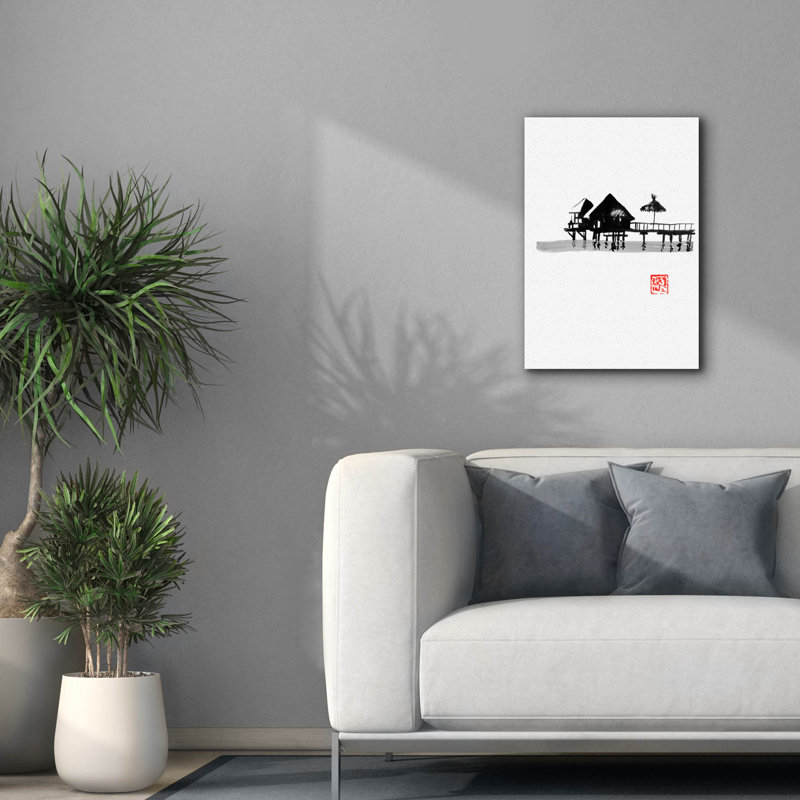 «Bungalow» par Pechane, art mural sur toile, H 26 po x l 18 po x P 0,75 po