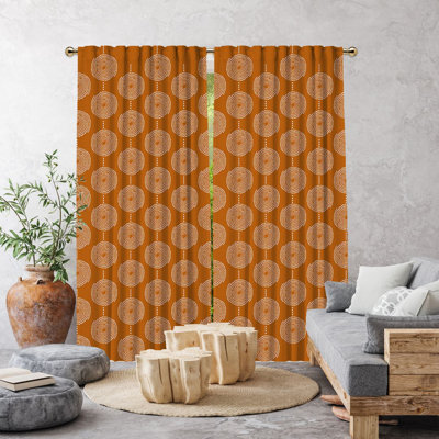 Spiral-Patterned Bohemian Single Panel Curtain