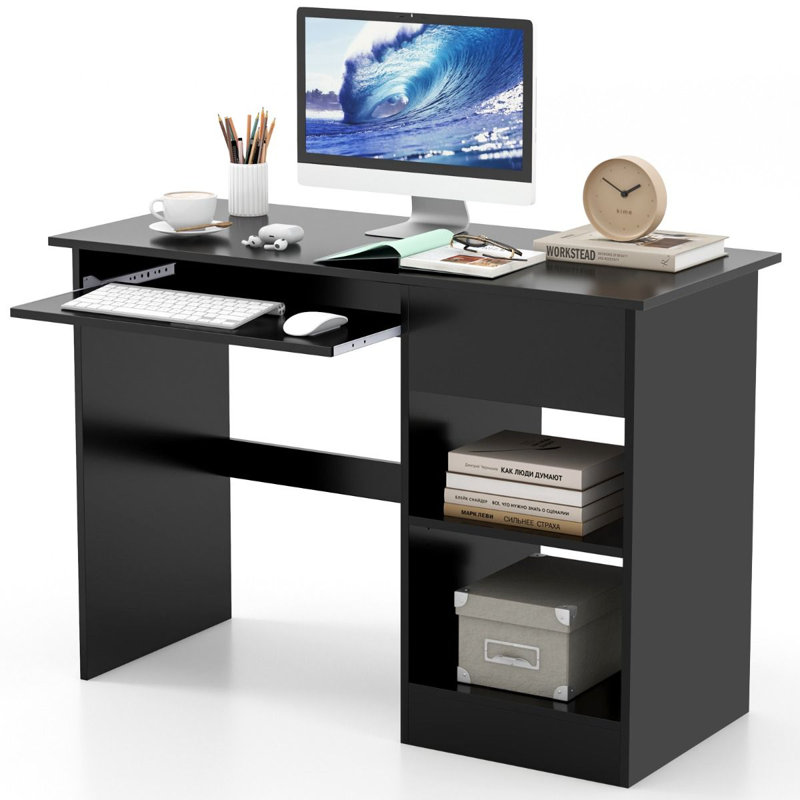 108Cm W Rectangular Computer Desk, Black