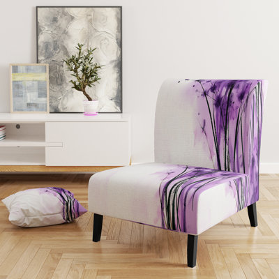 Abstract Flowers - Traditional Upholstered Slipper Chair