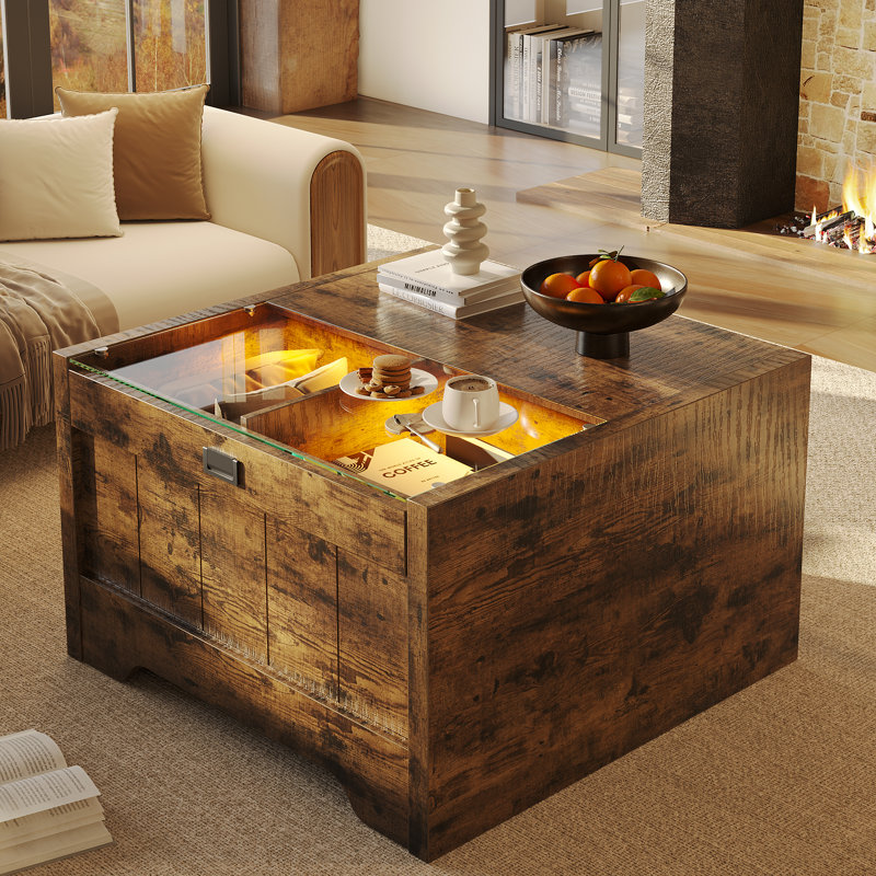 Brandenburg Single Coffee Table, Brown Wood