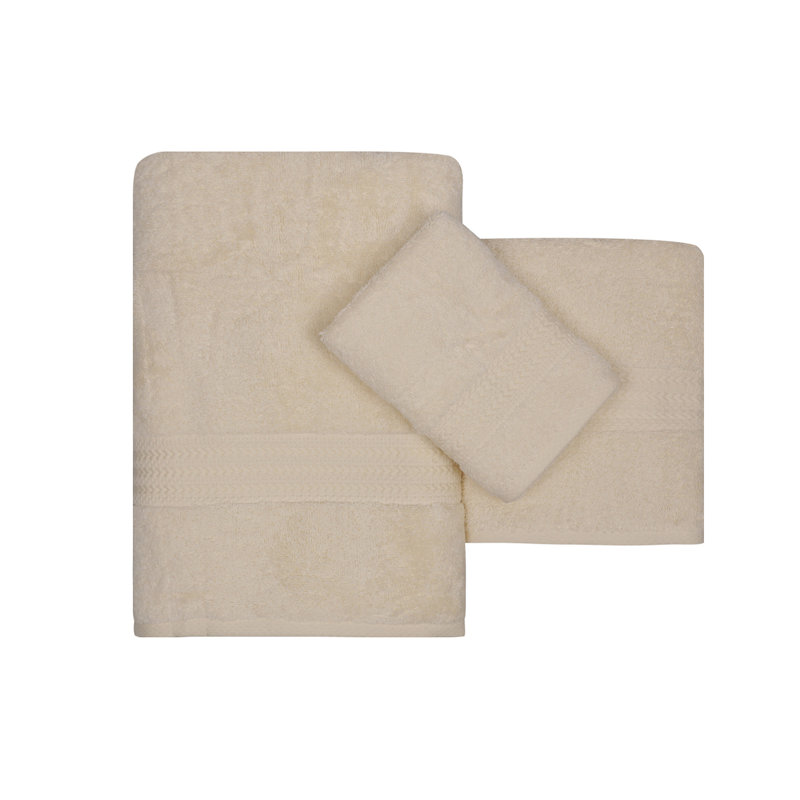 L'ensemble de serviettes de luxe (3 pièces), de couleur crème, comprend une serviette de lavage de 11,8 po x 19,7 po, une serviette de toilette de 19,7 po x 35,4 po, une serviette de bain de 27,6 po x 55,1 po | 100% coton, 500 g / m² | Doux, absorbant, parfait pour le spa et la maison, boîte-cadeau incluse