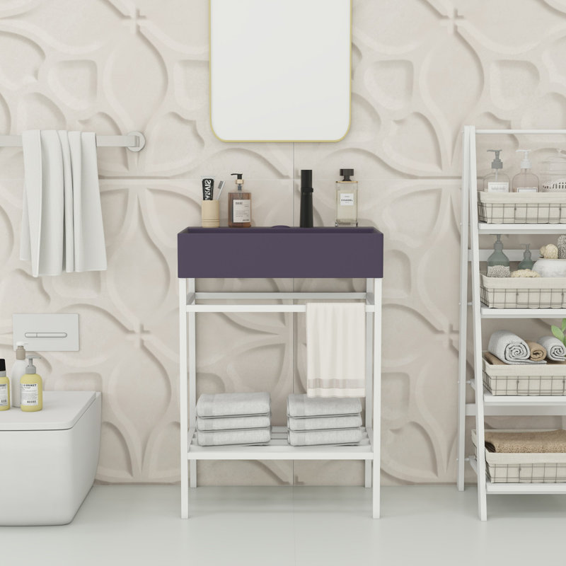 Meuble-lavabo 24 po avec lavabo, Blanc, Blanc