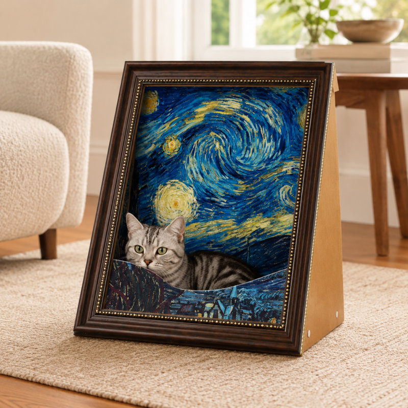 Grattoir pour chat 2 en 1 avec salon en carton ondulé