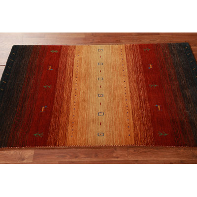 Tapis rayé en laine Gabbeh 3x5