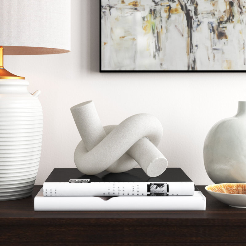 Artiana Abstract Figurines & Sculptures, White, 9" H x 7" W x 6" D