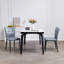 Ensemble de 2 chaises de salle à manger à haut dossier avec design ergonomique: structure en fer forgé, siège en cuir et coussins en éponge à rebond élevé-305898480